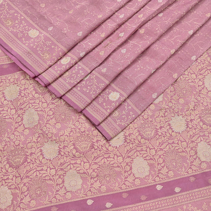 Indian Vintage Heavy Pink Saree Pure Silk Hand Woven Banarasi Sari Craft Fabric 5Yd Sewing Soft Ethnic Zari Dress Making
