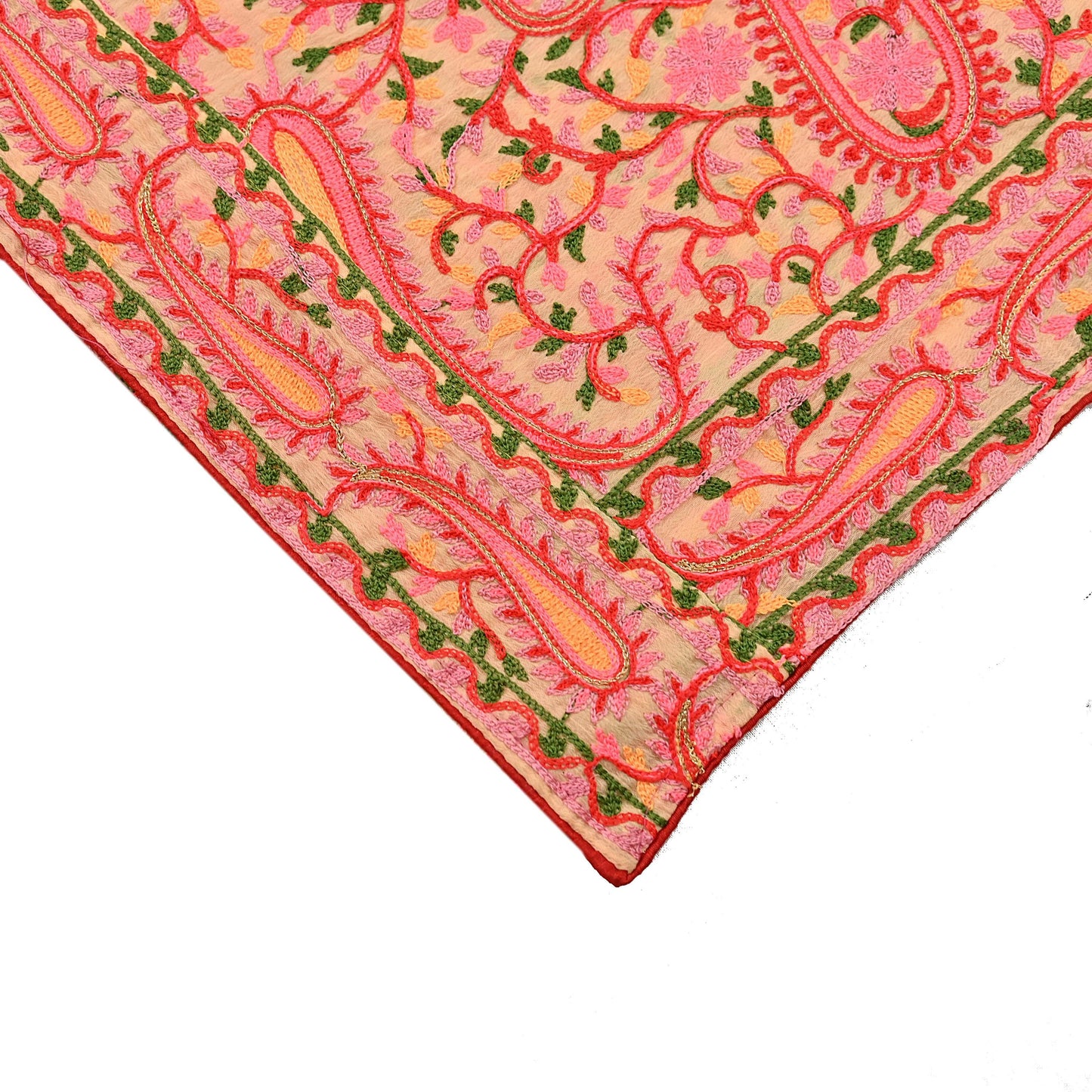 Indian Vintage Dupatta Beige Georgette Embroidered Scarf, Boho Veil