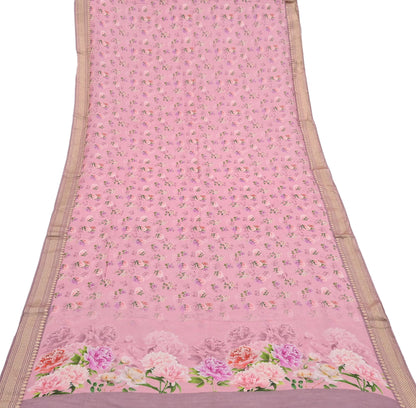 Indian Vintage Dupatta Pink Long Stole Digital Printed Hijab Blend Cotton Scarves Veil Soft Wrap Boho