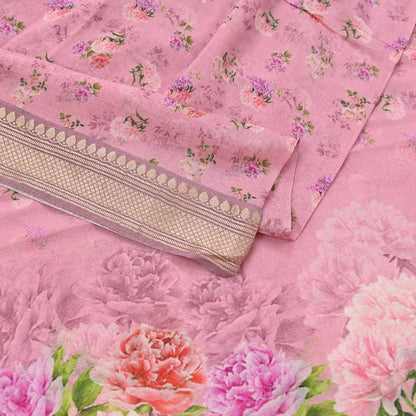 Indian Vintage Dupatta Pink Long Stole Digital Printed Hijab Blend Cotton Scarves Veil Soft Wrap Boho