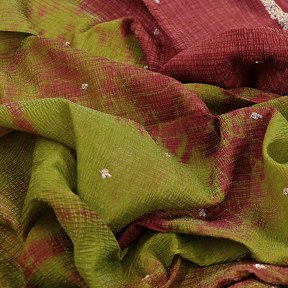 Indian Vintage Dupatta Pink Artificial Silk Long Stole hand Embroidered Leheria Scarves Floral Design Stole Veil Wrap Zardozi/ Dabka, Zari