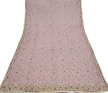 Indian Vintage Heavy Wedding Maroon Dupatta Net Mesh Long Stole Hand Embroidered Scarves Golden Zardozi Zari Sequins Dridal Veil Hijab