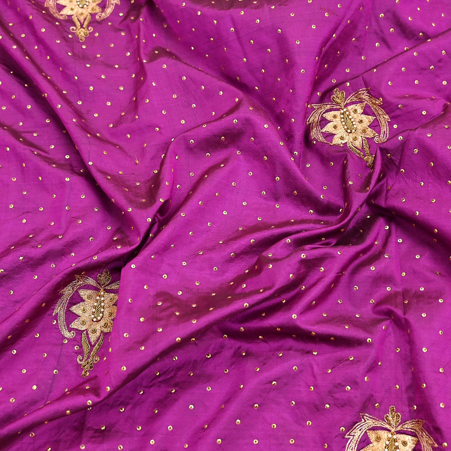 Indian Vintage Heavy Purple Dupatta Pure Silk Long Stole Hand Embroidered Scarves Dabka Zardozi Zari Stole