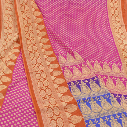 Indian Vintage Sari Pink & Multi Printed 100% Pure Cotton Saree Craft Fabric 5Yd Soft Sewing Sarong Wrap Boho Stripes Dress making Quilting