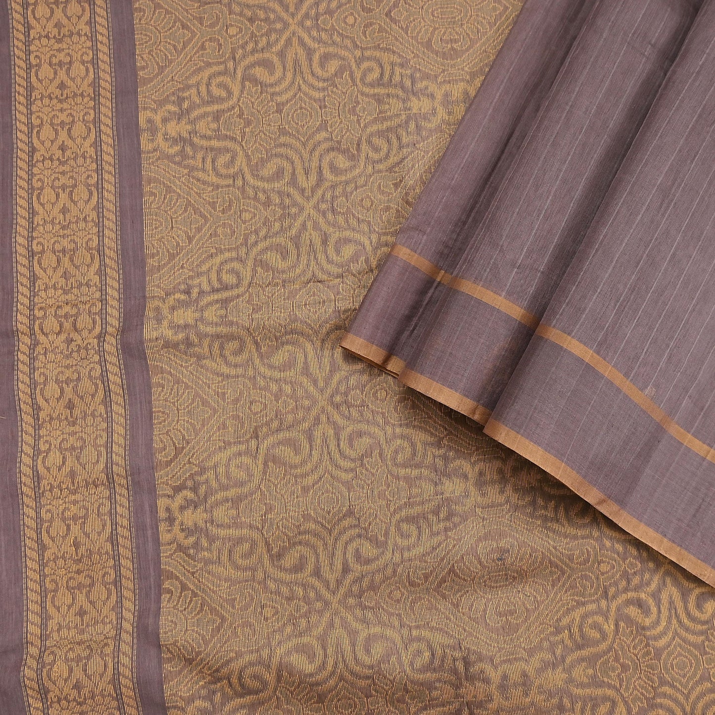 Indian Vintage Sari Brown 100% Pure Silk Hand Woven Sarees Craft Fabric 5Yd Ethnic Sewing Dress making Crafting Quilting Upcycle