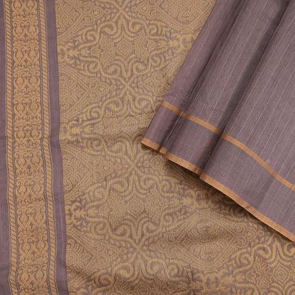 Indian Vintage Sari Brown 100% Pure Silk Hand Woven Sarees Craft Fabric 5Yd Ethnic Sewing Dress making Crafting Quilting Upcycle