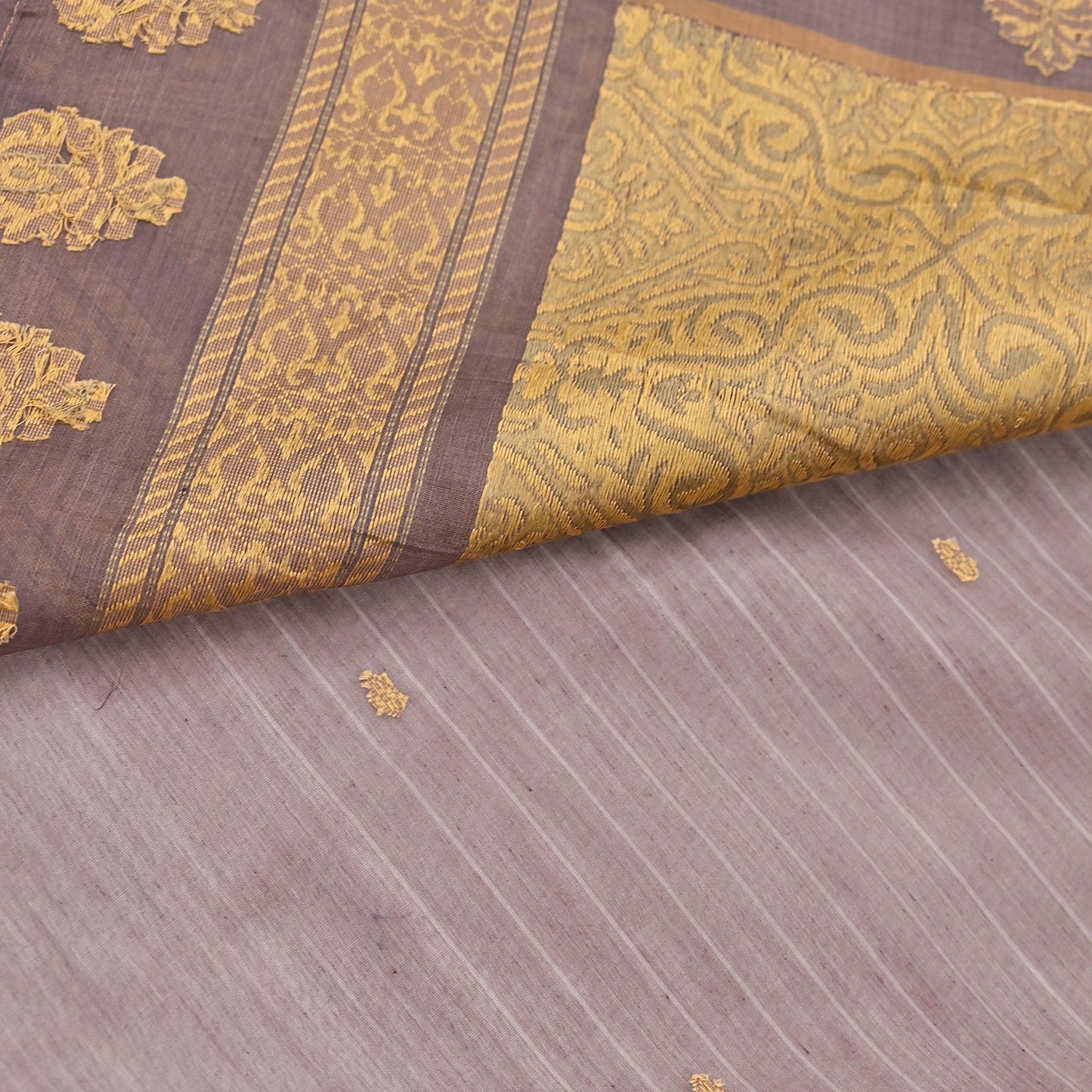 Indian Vintage Sari Brown 100% Pure Silk Hand Woven Sarees Craft Fabric 5Yd Ethnic Sewing Dress making Crafting Quilting Upcycle