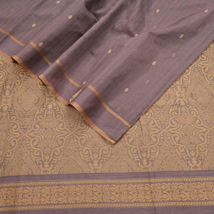 Indian Vintage Sari Brown 100% Pure Silk Hand Woven Sarees Craft Fabric 5Yd Ethnic Sewing Dress making Crafting Quilting Upcycle
