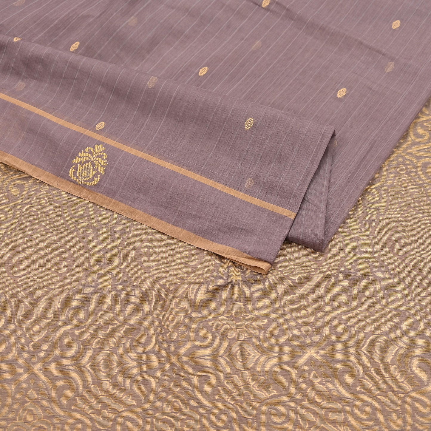 Indian Vintage Sari Brown 100% Pure Silk Hand Woven Sarees Craft Fabric 5Yd Ethnic Sewing Dress making Crafting Quilting Upcycle
