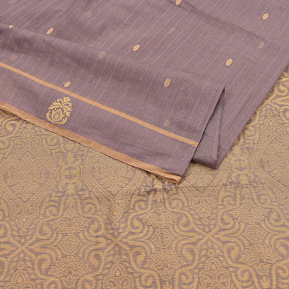 Indian Vintage Sari Brown 100% Pure Silk Hand Woven Sarees Craft Fabric 5Yd Ethnic Sewing Dress making Crafting Quilting Upcycle