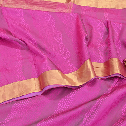 Indian Vintage Silk Saree Magenta Pure Silk Zari Fabric Handwoven Kanjivaram 5Yd Craft Material Dressmaking Textile