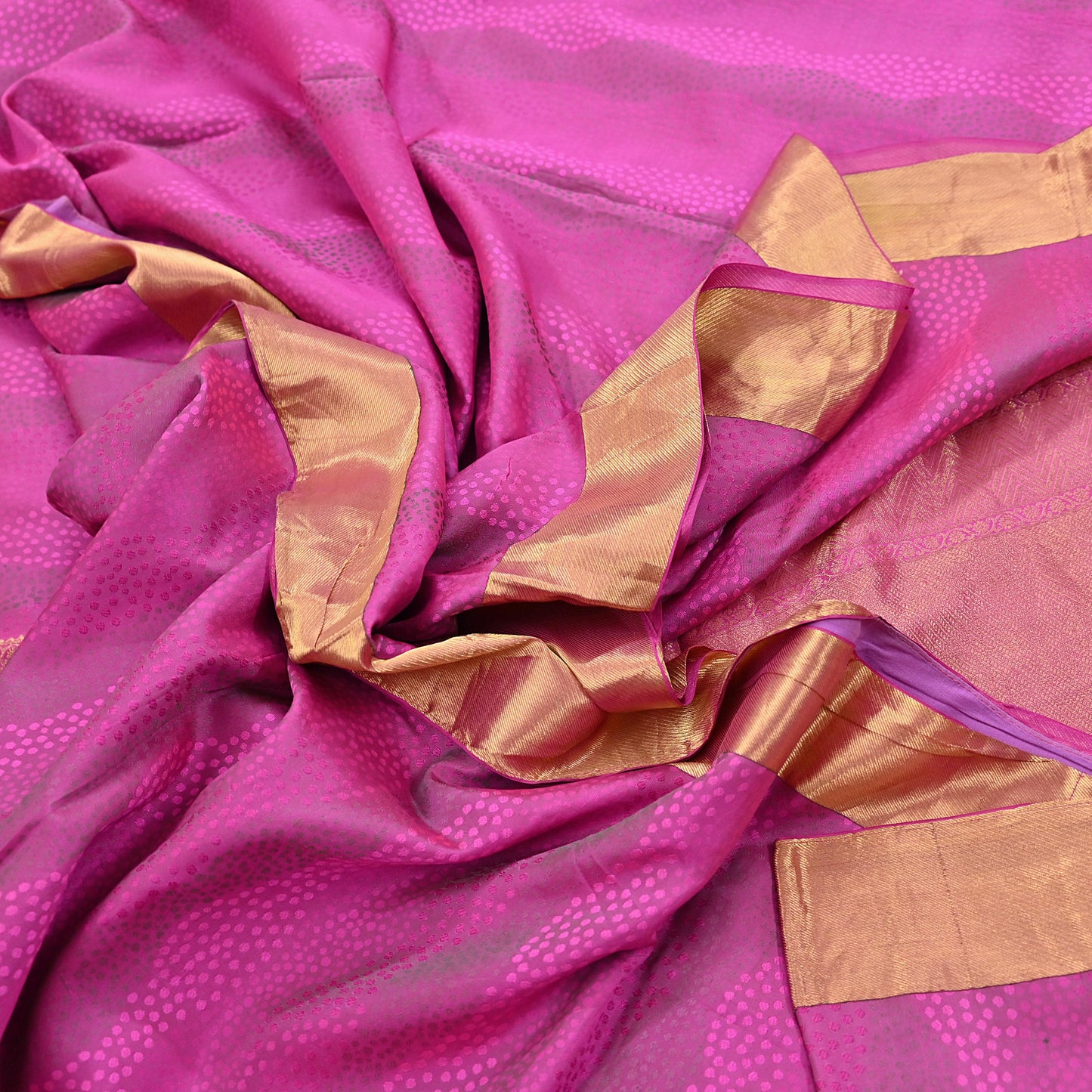 Indian Vintage Silk Saree Magenta Pure Silk Zari Fabric Handwoven Kanjivaram 5Yd Craft Material Dressmaking Textile