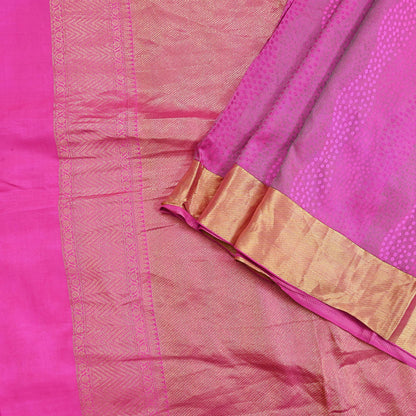 Indian Vintage Silk Saree Magenta Pure Silk Zari Fabric Handwoven Kanjivaram 5Yd Craft Material Dressmaking Textile