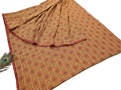 Indian Vintage Sari Maroon Heavy Wedding Pure Silk Hand Woven Gharchola Bandhani Sarees Zari 5Yd Craft Fabric Dress Making Crafting