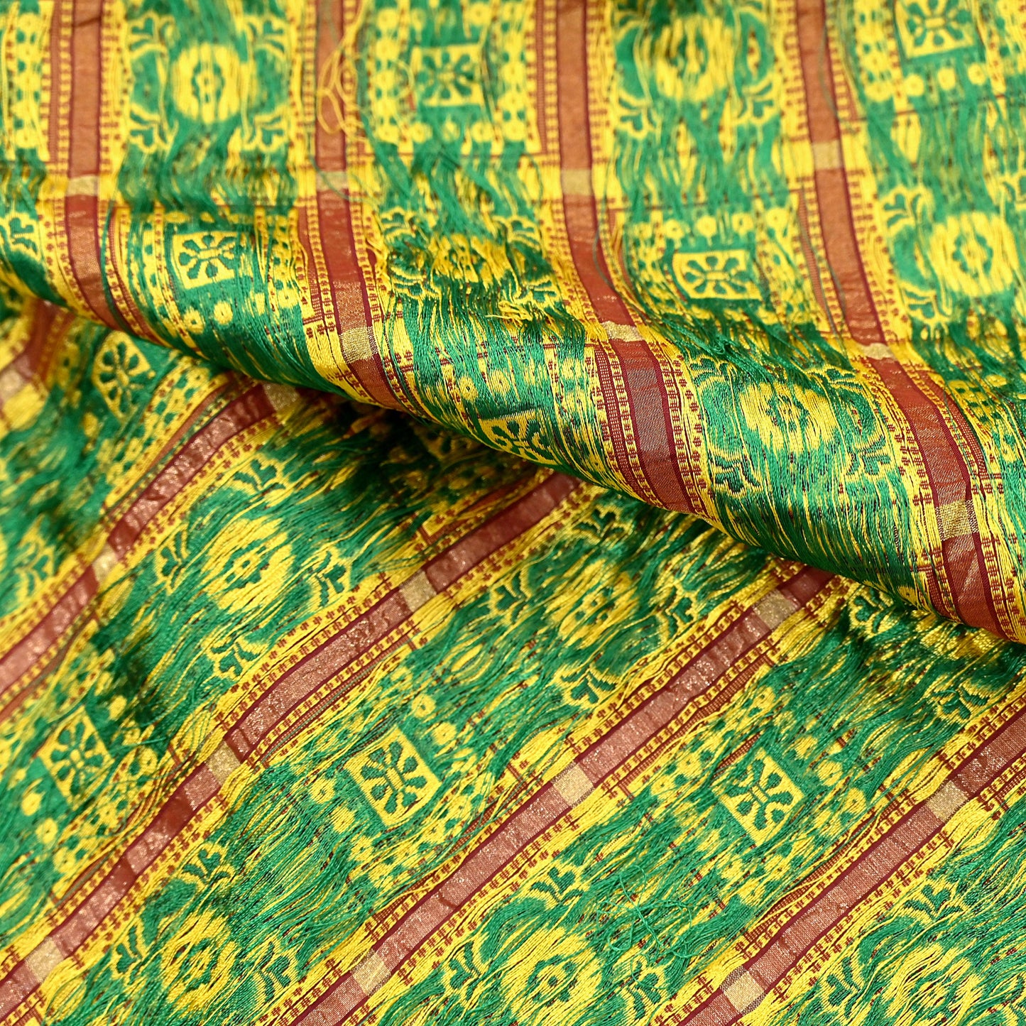 Indian Vintage Sari Maroon Heavy Wedding Pure Silk Hand Woven Gharchola Bandhani Sarees Zari 5Yd Craft Fabric Dress Making Crafting