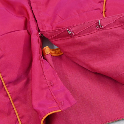 Indian Pre-owned Pink pure silk Hand woven Padded Blouse/Top/Crop L Size Party wear Bollywood