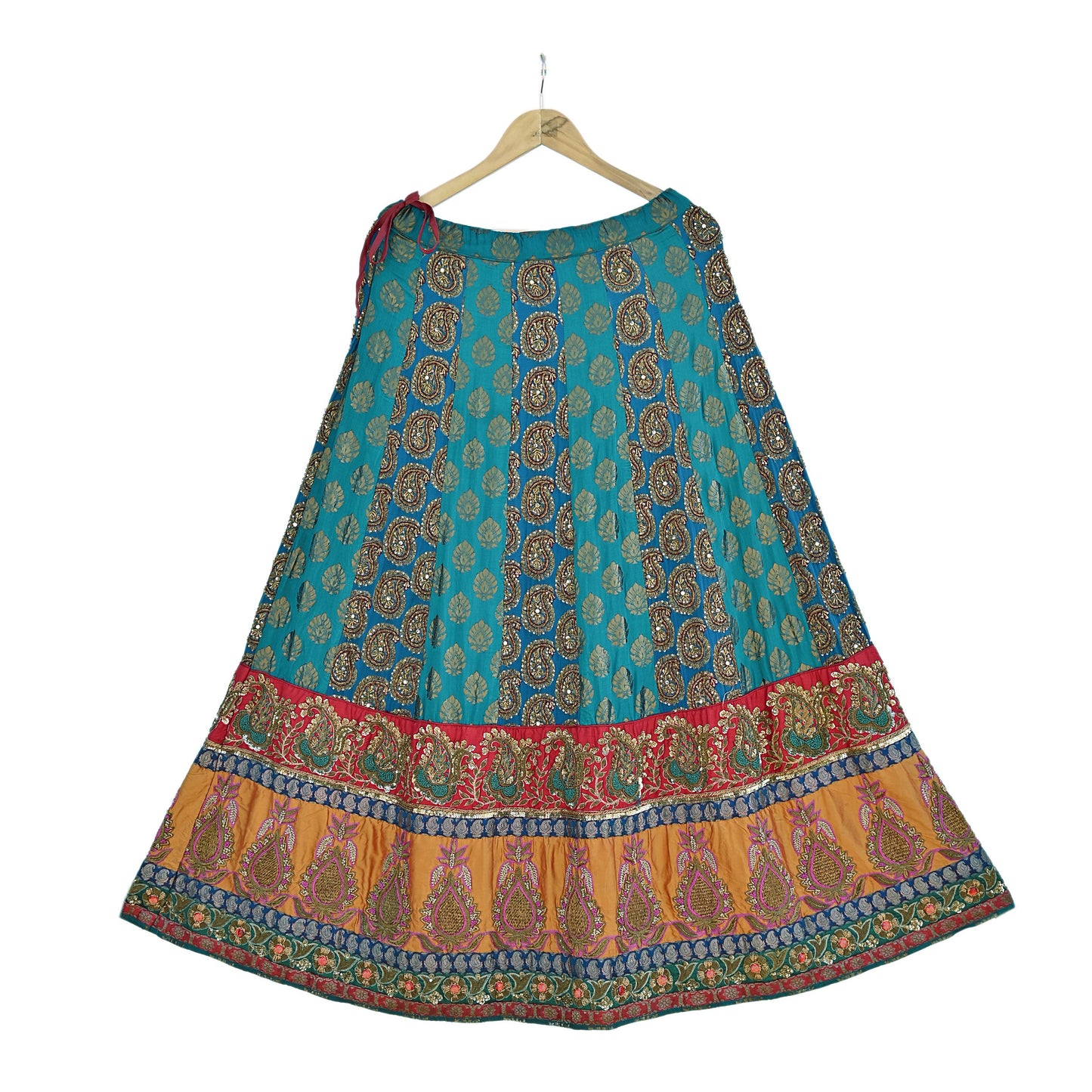 Indian Heavy Wedding Green Silk Hand Embroidered Lehenga/Skirt Designer By Manish Malhotra Bridal Wear Zardozi/ Dabka
