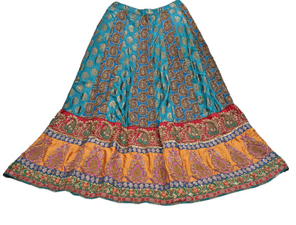 Indian Heavy Wedding Green Silk Hand Embroidered Lehenga/Skirt Designer By Manish Malhotra Bridal Wear Zardozi/ Dabka