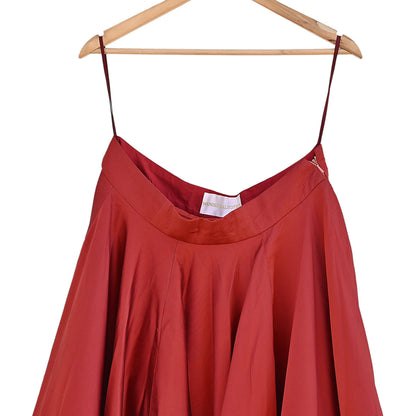 Designer Manish malhotra Maroon Raw Silk Skirt Heavy Embroidered Bridal Lehenga Bottom party wear Couture Outfit
