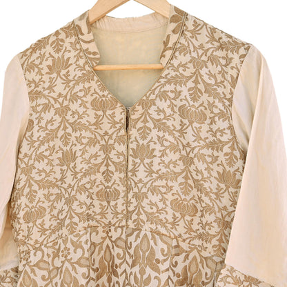 Vintage IVory Woven zari Work Khadi Silk Suit Set, Hand Embroidered Indian Kurta Dupatta, Party Wear Ethnic Outfit