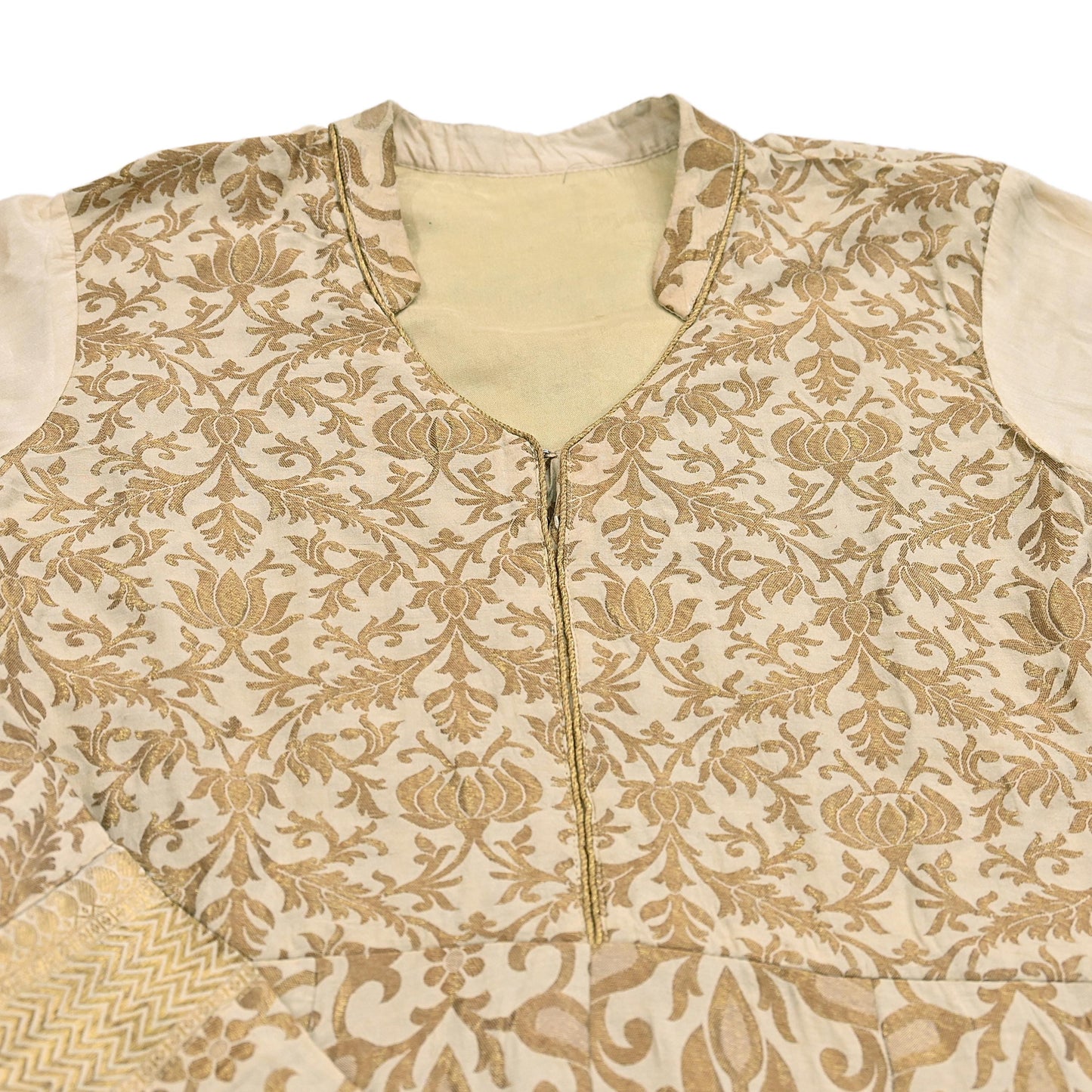 Vintage IVory Woven zari Work Khadi Silk Suit Set, Hand Embroidered Indian Kurta Dupatta, Party Wear Ethnic Outfit