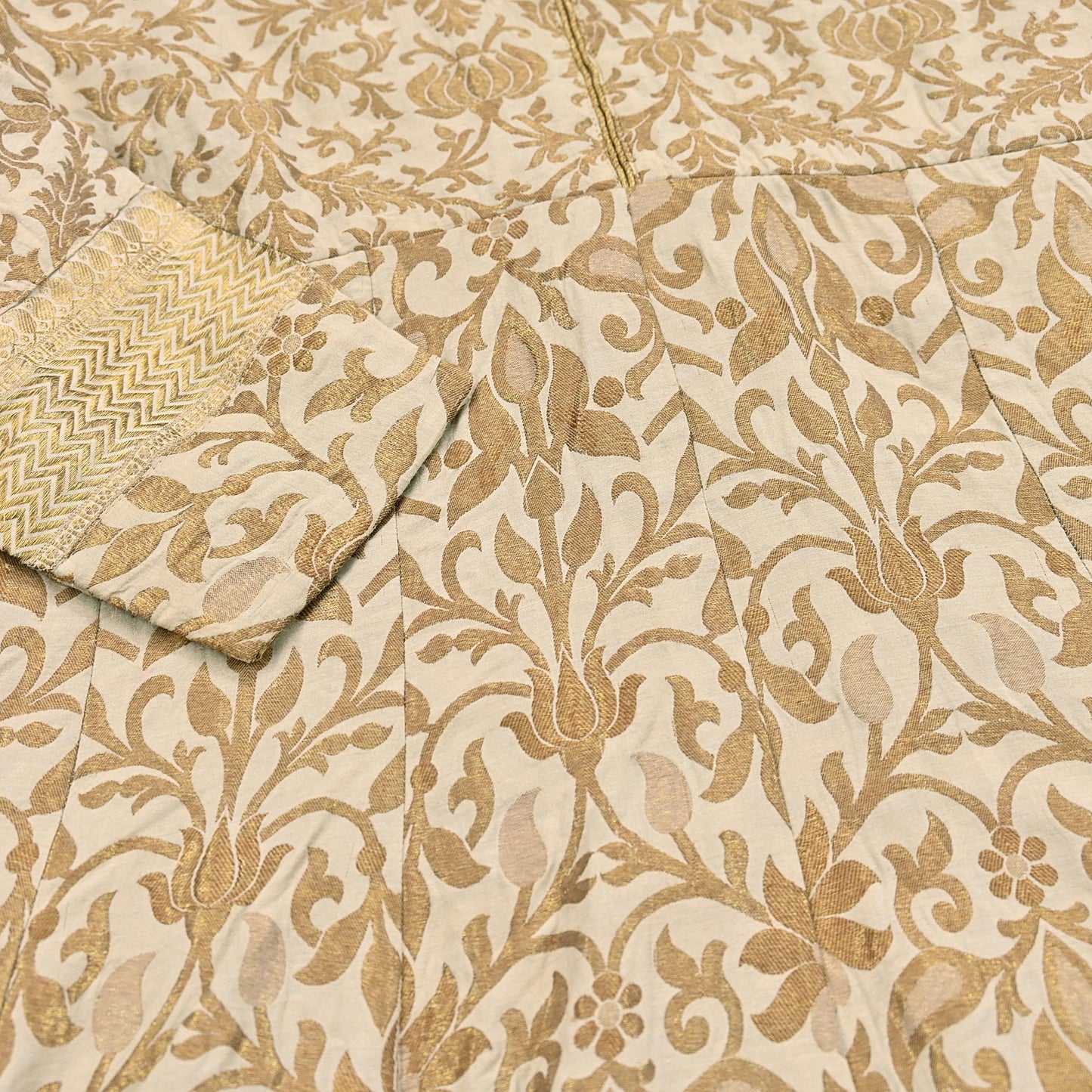 Vintage IVory Woven zari Work Khadi Silk Suit Set, Hand Embroidered Indian Kurta Dupatta, Party Wear Ethnic Outfit