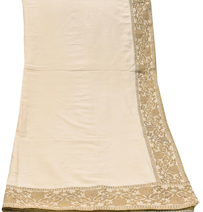 Vintage IVory Woven zari Work Khadi Silk Suit Set, Hand Embroidered Indian Kurta Dupatta, Party Wear Ethnic Outfit