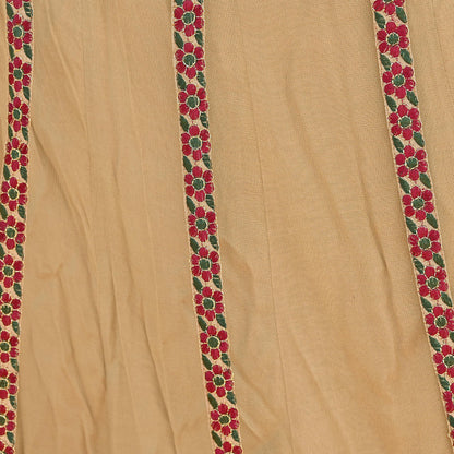 Indian Vintage Beige Net Hand Embroidered Skirt Bridal Party Wear Bollywood Lehenga Zardozi/ Dabka, Zari