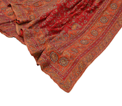 Indian Pre-owned Orange & Red Pure Silk Hand Embroidered Ritu Kumar Designer Lehenga 3pcs Set Ethnic Bollywood Party Wear