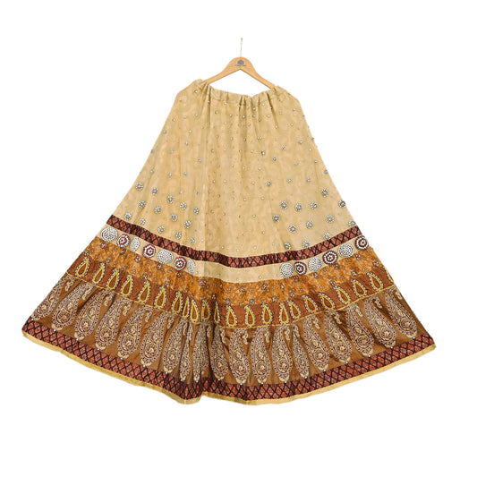 Party wear Heavy Yellow Net Hand Embroidered Lehenga Skirt by Designer Shrutika Bridal Wear Fashion