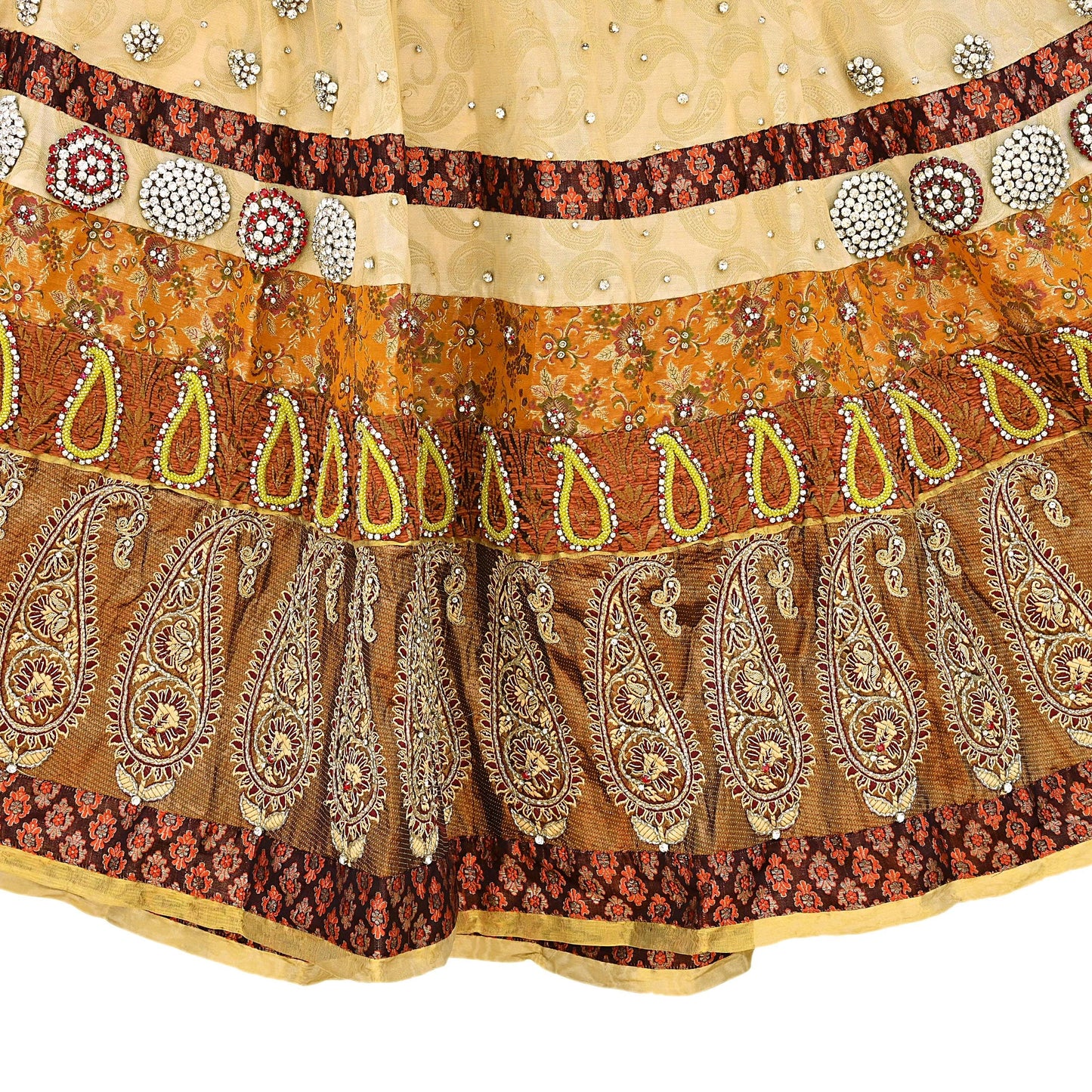 Party wear Heavy Yellow Net Hand Embroidered Lehenga Skirt by Designer Shrutika Bridal Wear Fashion