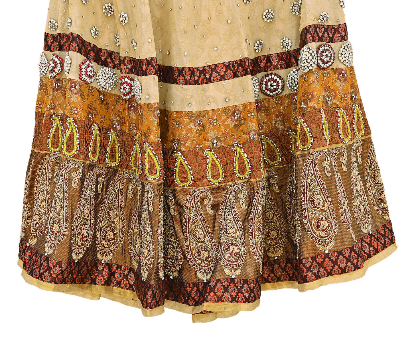Party wear Heavy Yellow Net Hand Embroidered Lehenga Skirt by Designer Shrutika Bridal Wear Fashion