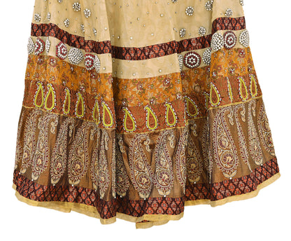 Party wear Heavy Yellow Net Hand Embroidered Lehenga Skirt by Designer Shrutika Bridal Wear Fashion