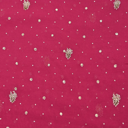 Indian Vintage Heavy Pink Dupatta Pure Georgette Silk Long Stole Hand Embroidered Designer By Ritu Kumar Scarves Scarf Zari Zardozi
