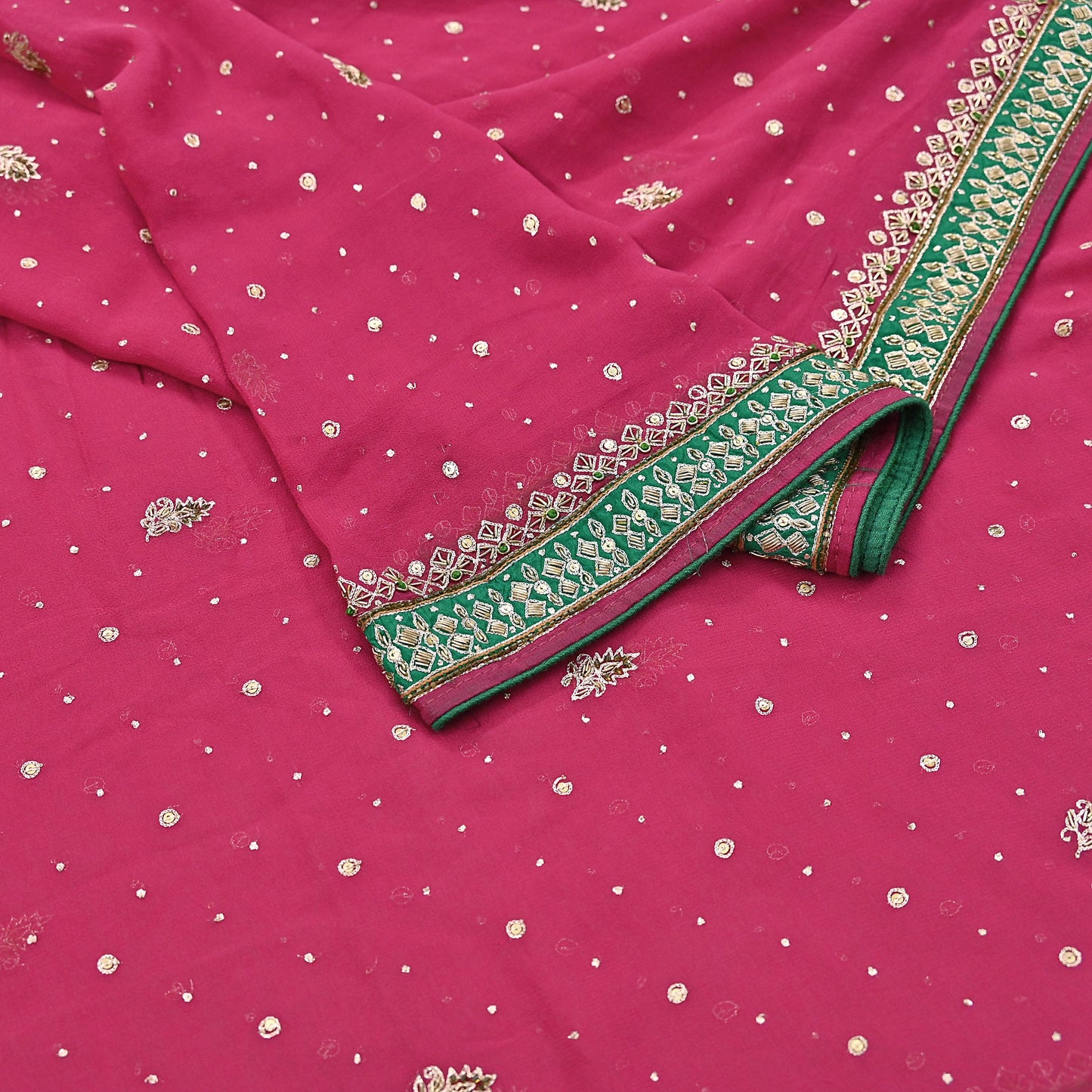 Indian Vintage Heavy Pink Dupatta Pure Georgette Silk Long Stole Hand Embroidered Designer By Ritu Kumar Scarves Scarf Zari Zardozi