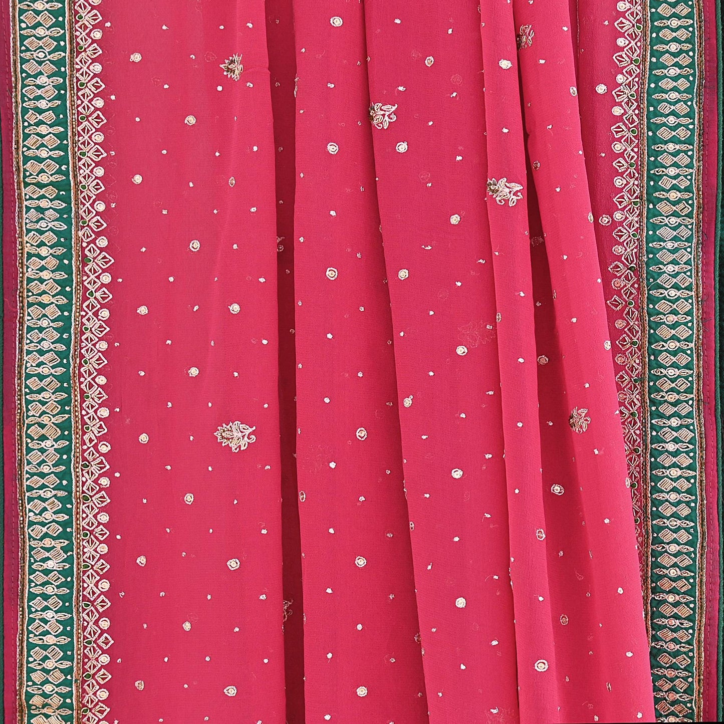 Indian Vintage Heavy Pink Dupatta Pure Georgette Silk Long Stole Hand Embroidered Designer By Ritu Kumar Scarves Scarf Zari Zardozi