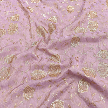 Indian new Purple Georgette silk Embroidered Design Fabric glass beaded zari sequins Crafting Quilting Dress making Crafting