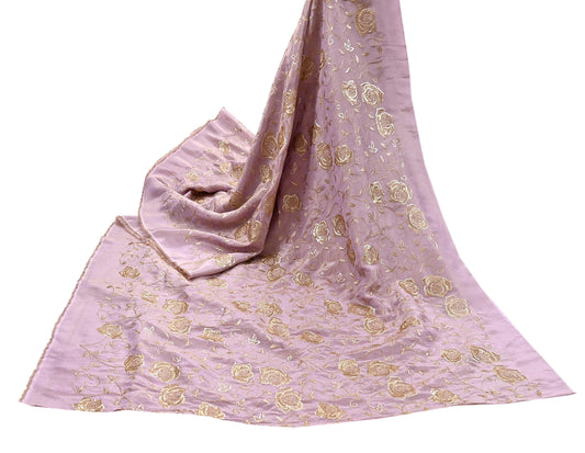 Indian new Purple Georgette silk Embroidered Design Fabric glass beaded zari sequins Crafting Quilting Dress making Crafting