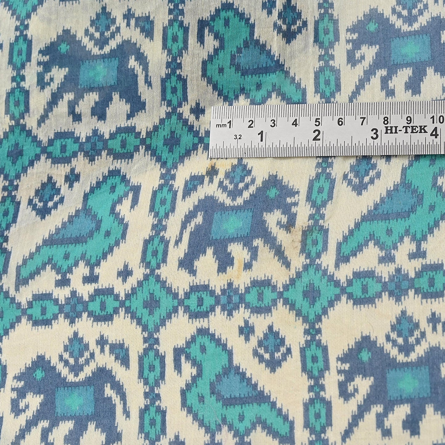 Indian Vintage Dupatta Ivory & Blue Long Stole Block Print Pure Chanderi Silk Scarves Veil Zari Wrap Hijab