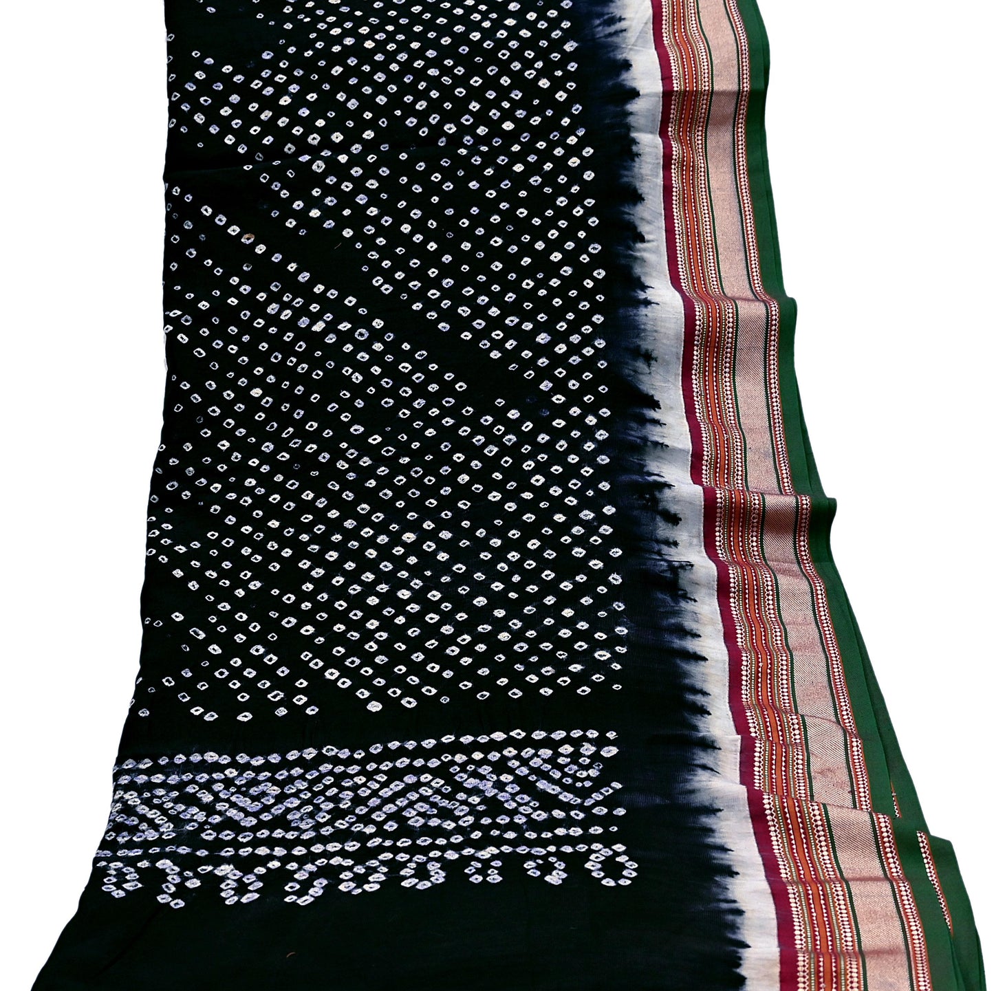 Indian Vintage Black Dupatta Long Stole Cotton Woven Bandhani Veil Scarves soft Boho Wrap Hijab