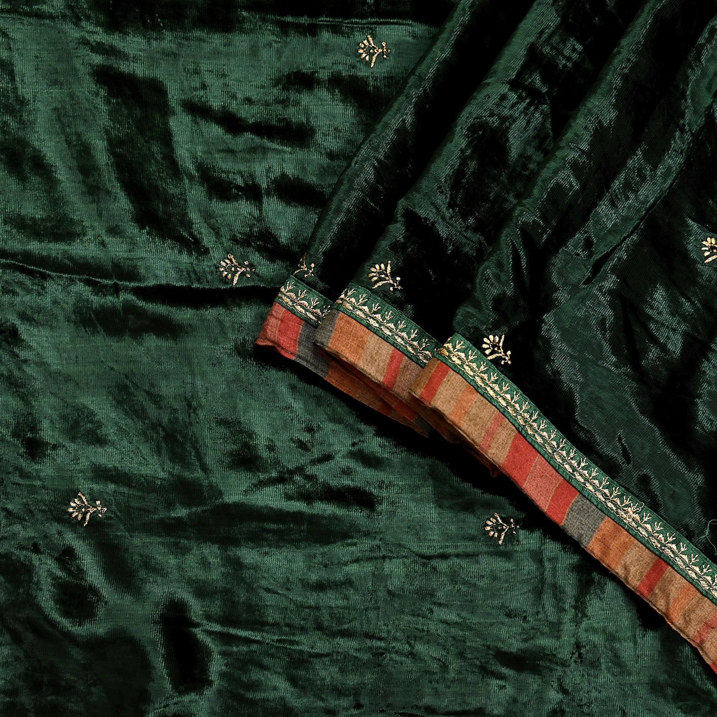 Indian Vintage Dupatta Bottle green Long Stole velvet Scarves Veil Hijab Wrap Scarf Boho For her For women's Bollywood stole
