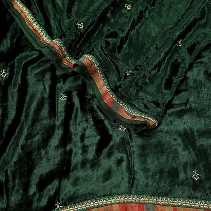Indian Vintage Dupatta Bottle green Long Stole velvet Scarves Veil Hijab Wrap Scarf Boho For her For women's Bollywood stole
