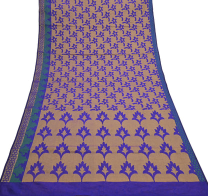 Indian Vintage Sari Puprle Hand Woven Saree Organza Craft Fabric 5Yd Ethnic Sewing Geometric Zari Crafting Quilting Upcycle Dress making