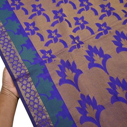 Indian Vintage Sari Puprle Hand Woven Saree Organza Craft Fabric 5Yd Ethnic Sewing Geometric Zari Crafting Quilting Upcycle Dress making