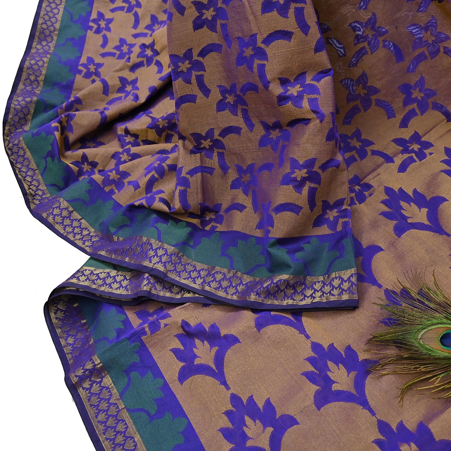 Indian Vintage Sari Puprle Hand Woven Saree Organza Craft Fabric 5Yd Ethnic Sewing Geometric Zari Crafting Quilting Upcycle Dress making