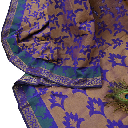 Indian Vintage Sari Puprle Hand Woven Saree Organza Craft Fabric 5Yd Ethnic Sewing Geometric Zari Crafting Quilting Upcycle Dress making
