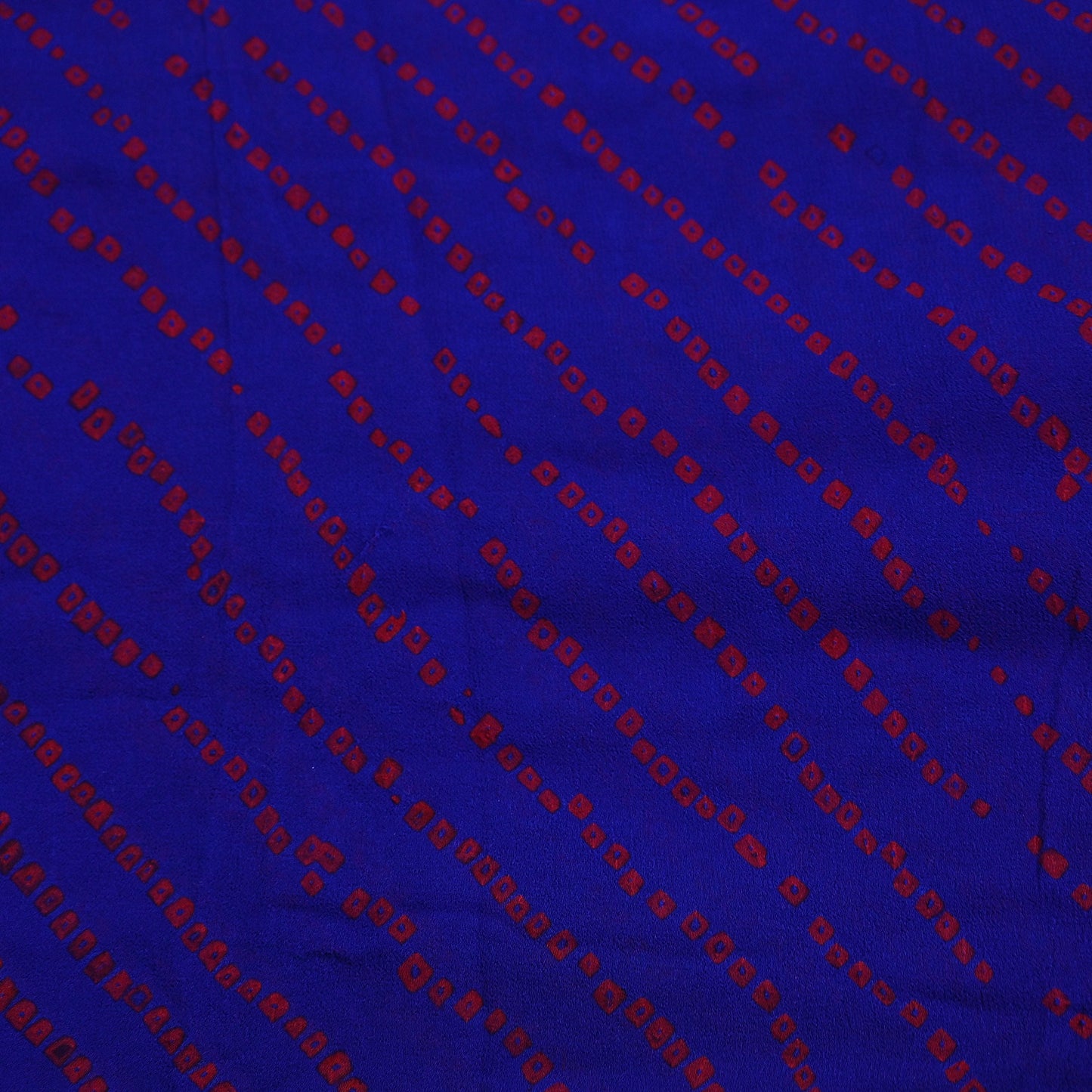 Indian Vintage Blue Dupatta Pure Georgette Silk Embroidered Bandhani Veil Scarves Soft Zari Border