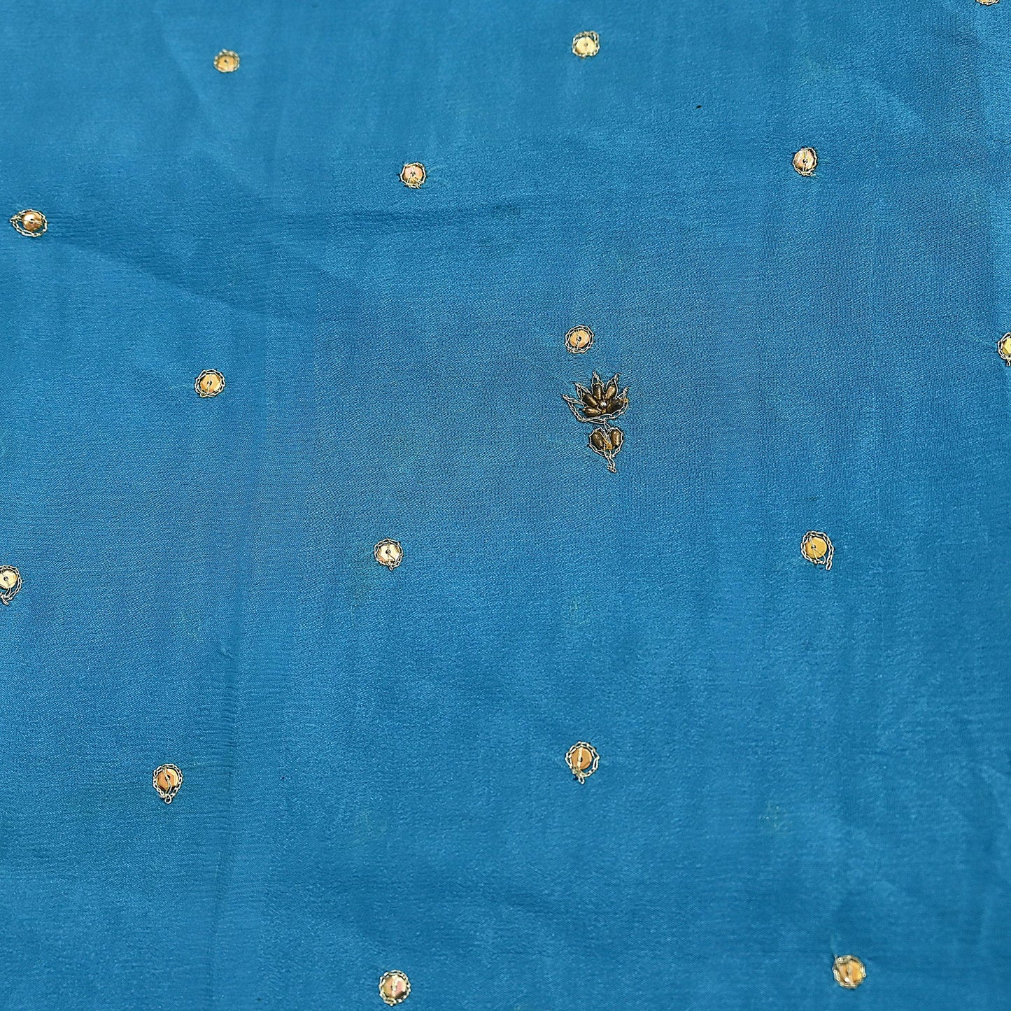 Indian Vintage Blue Dupatta Long Stole Pure Silk Hand Embroidered Scarves Veil Scarf Wrap Hippie Boho