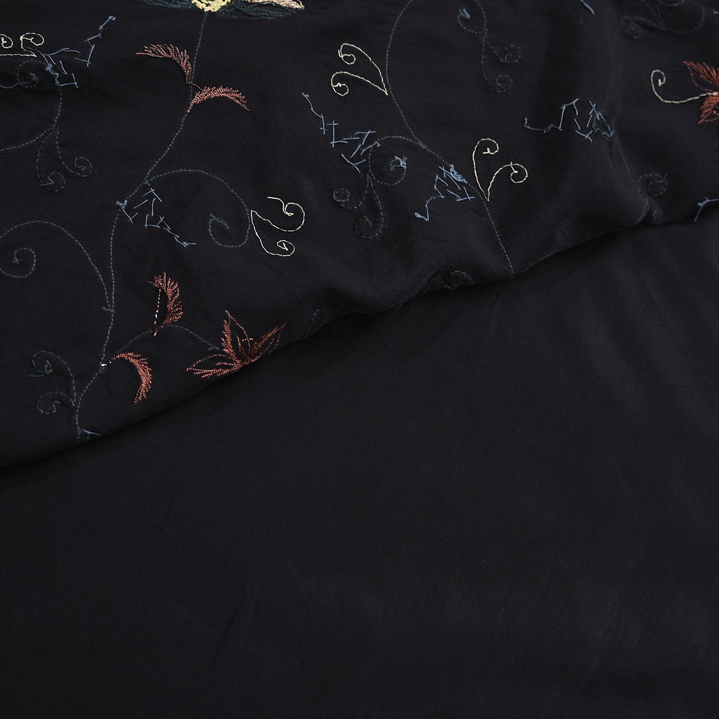 Indian Vintage Black Saree Pure Crepe Silk Hand Embroidered Sari Craft Fabric 5Yd Sewing Soft Zardozi/Dabka Sequins Wedding/Bridal Sarees