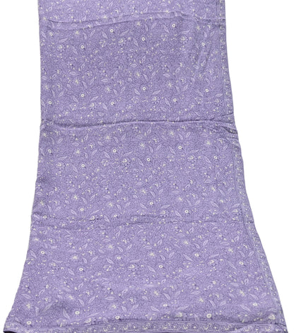Indian Vintage Purple Dupatta Long Stole Pure Crepe silk Printed Dupatta Veil Scarves soft Boho Wrap Dressmaking Paisley